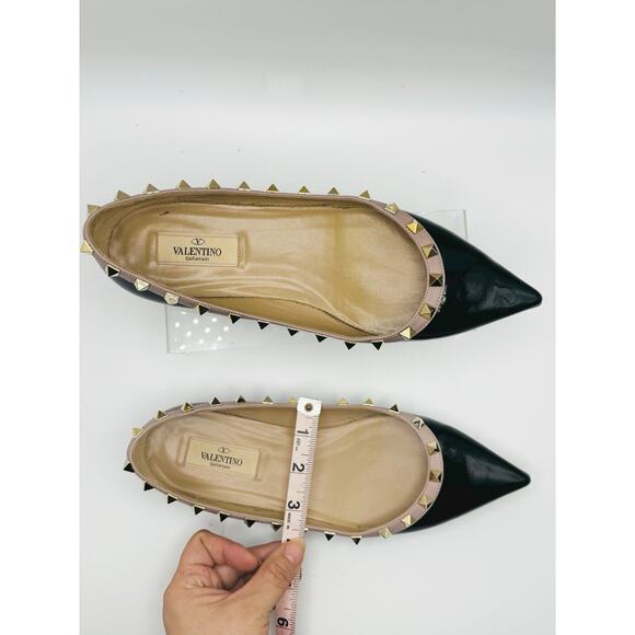 Valentino Garavani Black Patent Rockstud Ballet Flats size 38 - Picture 8 of 13